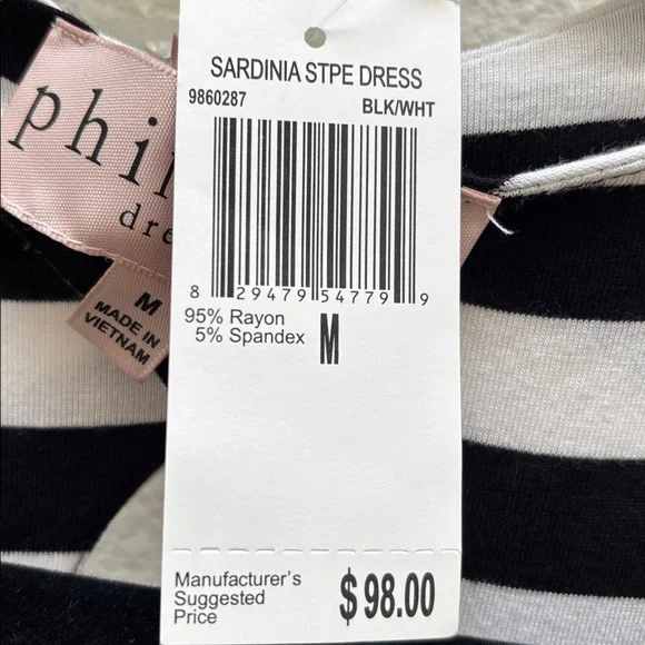 Philosophy | Black and White sardina Striped Maxi Dress - Picture 5 of 8